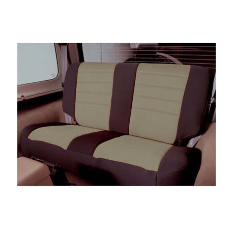 Rear Seat Cover Neoprene Tan-Black Smittybilt - Jeep Wrangler TJ 03-06