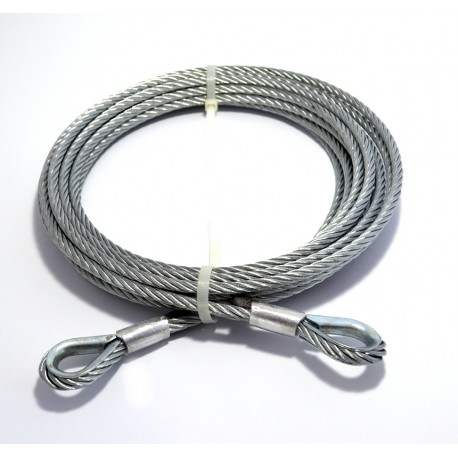 Tažné ocelové lano 16 mm, očnice-očnice