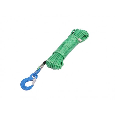 Syntetické lano s hákem 6 mm (DYNEEMA) 15 m, zelené