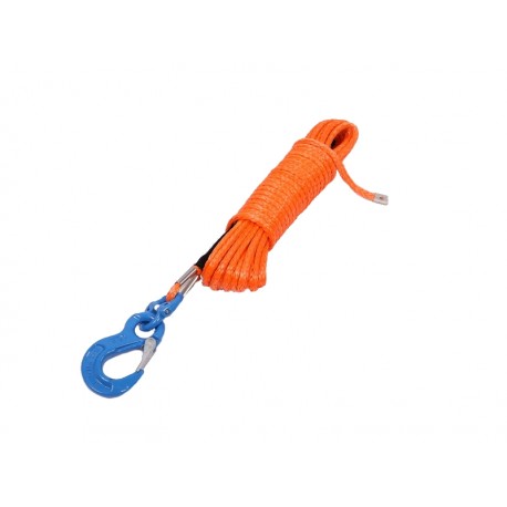 Syntetické lano s hákem 10 mm (DYNEEMA) 30 m, oranžové
